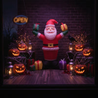 Lightweight Inflatable Santa Santa with Gift Boxes Quick Inflation Santa Inflatable with Stakes and Ropes Outdoor Christmas Decorations Indoor for Porch, Party