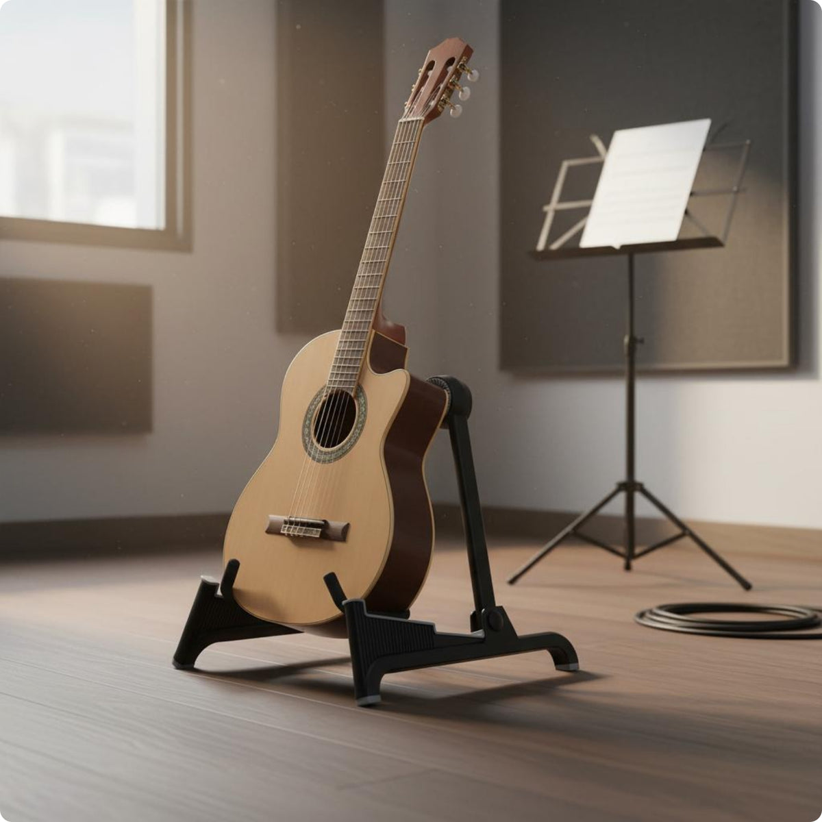 Foldable V-Shaped Guitar Stand Tool-Effortless Installation Folding Guitar Stand No Assembly Required for Practice