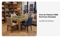 Folding Mahjong Table New Chinese Aesthetic Manual Mahjong Table Foldable Design Sturdy Construction for Families, Dining Room