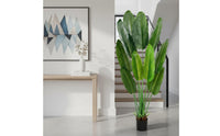Low Maintenance Large Artificial Floor Plant No Watering Artificial Traveler's Palm Easy to Clean Faux Traveler's Palm Fade-Resistant for Allergy Sufferers, Living Room