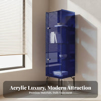 Acrylic Display Cabinet Light Luxury Design Colored Acrylic Cupboard Minimalist Design Translucent Sideboard for Collectors, Entryway, Bedroom