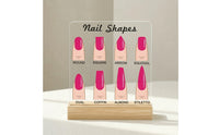 Nail Shape Display Sign Clear Nail Shape Sign Minimalist for Manicurists