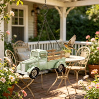 Metal Pickup Truck Feeder Slatted Vintage Truck Bird Feeder Decorative