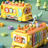 Shape Sorter Bus Developmental Toy Bus with Xylophone Shape Sorter Toy Educational Activity Center Interactive for Toddlers