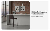 Modern Design Upholstered High Stool Minimalist Design Bar Chair Built-in Footrest Counter Seating Long-Lasting Construction for Homeowners, Interior Designers, Business Owners, Kitchen Island, Cafe, Restaurant, Dining Room