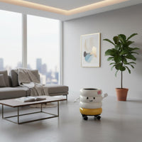 Rolling Trash Can Movable Covered Waste Bin Decorative Look