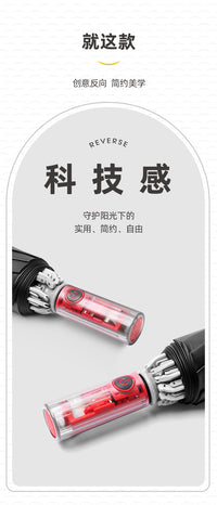 全自动机械反向反光折叠雨伞男女防回弹节节收遮阳晴雨两用伞大号 薄荷绿--反向节节收 105cm 机械缝合