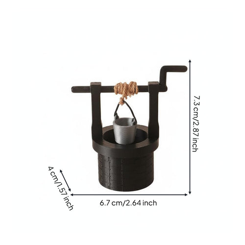 Mini Water Well Model Vintage Design Dollhouse Well Detailed for Pretend Play