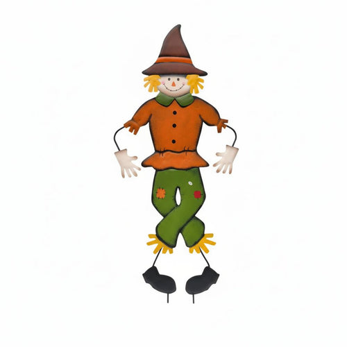 Holiday Character Yard Stake Wrought Iron Seasonal Lawn Figure Weather Resistant Outdoor Decoration