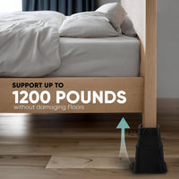 Adjustable Plastic Furniture Leg Caps and Bed Risers Set (4 Large + 4 Small)
