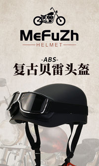 MOTTO Retro Scooter Helmet ABS Shell with Goggles