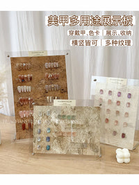色板亚克力日式美甲款式展示ins作品拍照纹理感背景穿戴打版道具