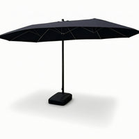 Three-Head Patio Umbrella Windproof Patio Umbrella with Base Waterproof Parasol for Business Owners, Cafe, Market Stalls, Backyard