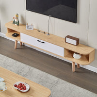 Narrow TV Cabinet Space Saving Minimalist TV Console Sturdy Build Wooden Media Stand with Legs for Small Apartment, Homestay, Bedroom