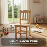 Wooden Stool with Backrest full Wood Construction Household Furniture