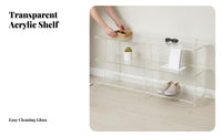 Multi-Tier Floor Shelf No-Drill Assembly Multi-Tier Shelving Unit Modern Minimalist Aesthetic Transparent Look for Bathroom