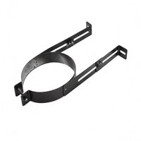 Black Metal Chimney Pipe Wall Bracket Slotted Arms Chimney Pipe Support Bracket Matte Finish Heating Hardware Welded Construction