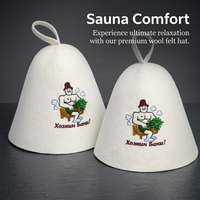 Wool Sauna Hat Heat Resistant, Steam Room Cap for Relaxation, Wellness Cap for Sauna, Highly Absorbe - Image 2