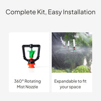 Greenhouse Hanging Mini Sprinkler Kit, Rotating Atomization