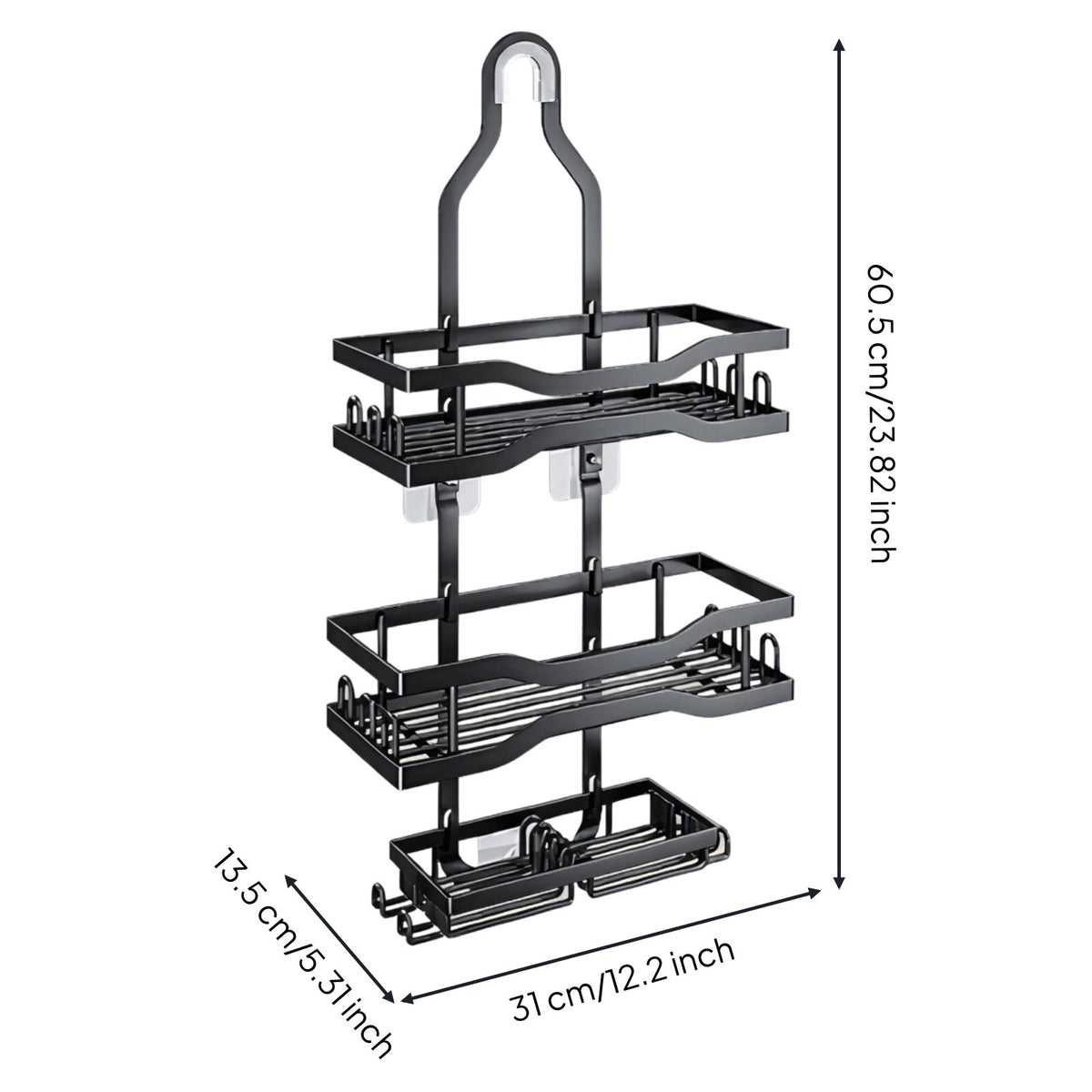No-Tools-Needed Washroom Shelf Space-Saving Wall Shelf Easy to Clean No Drill Washroom Rack for Vanity