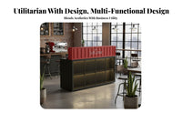 adaptable L-Shaped utilitarian Bar Spacious Worktop L-Shaped Reception Desk with Storage sturdyDuty Construction assistance Counter scuffResistant Surface for Receptionists, Business Owners, Retail shop, Restaurant, Hotel, Lobby