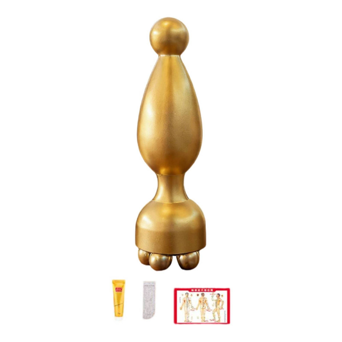 Handheld Brass Massage Tool Shiny Facial Massager Compact Eye Massager Travel-Friendly for Acupressure