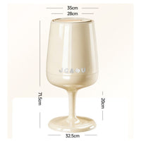 Wine Glass Trash Can Large Capacity Compact Wastebasket Easy to Clean for Home