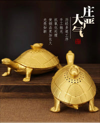 黄铜长寿乌龟祝寿茶道家居商务送礼工艺品摆件熏香炉沉香炉办公室