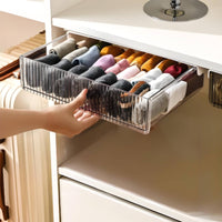 Under-Desk Drawer Box Rigid Plastic No Desk Storage Box Space Saving