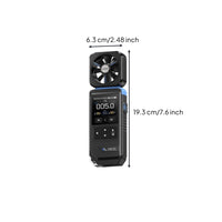 Two-screenScreen Display Digital Anemometer Temperature and Humidity Readings Handheld Anemometer Sound Alarm Wind Speed Meter Curve Recording