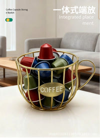 Nordic Style Metal Snack and Coffee Capsule Storage Rack for Tabletop