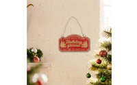 Metal Plaques Sign with Wooden Beads Embossed-Style Hanging Sign with Cord Lightweight Plaque for Mantel