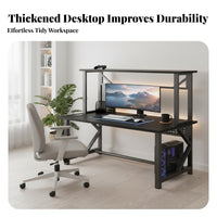 Gaming Computer Desk Large Desktop E-Sports Table Cable Management PC Gaming Hub for Gaming Aficionados, Students, Internet Cafe, Game Room, Bedroom