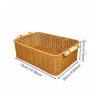 Imitation Rattan Storage Basket Sturdy Frame for Living Room, Kitchen