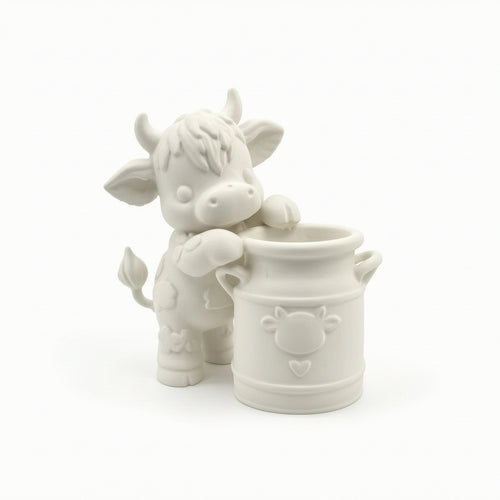 Cow Planter Adorable Cow Figurine with Planter Compact for Home Office, Nursery