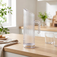 Acrylic Pitcher Shatterproof Beverage Pitcher with Handle Easy Clean Vessel for Hosts, Home, Buffet, Bar