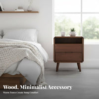 3-Drawer Nightstand Modern Design 3-Drawer Storage Cabinet Sturdy Frame for Home