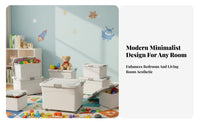 Lidded Pultimatelyic Container with Wheels Large Capacity Storage Container Side Handles Stackable for Parents, Bedroom