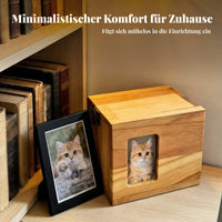 Pet Memorial Cremains Box Pet Cremains Box Two-Tone Wood Grain Smooth Finish