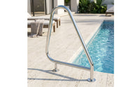 Pool Handrail Stainless Steel Pool Grab Rail Floor Mount Handrail with Base Flanges for Swimmers, Elderly, Spa