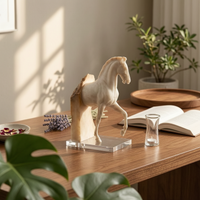 Horse Sculpture with Acrylic Base Modern-Timeless Equine Sculpture Figurine for Lobby