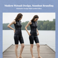 2mm Wetsuit Unisex Long Sleeve Shorts Winter Water Sports