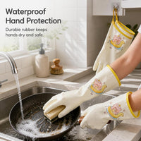 Durable Nitrile Household Gloves for Dishwashing and Cleaning, Waterproof and Thickened