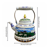 Enamel Milk Tea Pot Easy to Clean Kitchenware Wide Mouth