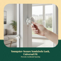 Sliding Pane Lock, Aluminum Alloy Half-Moon Lock, kid protection, Easy Installation, Home Security