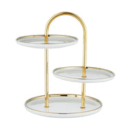 Tier Stand with Handle Ceramic Cake Stand Set Round for Birthday Parties