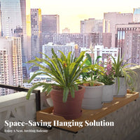 Hanging Railing Planter Box sturdy Wood Construction Adjustable Railing-Mounted Shelf Weatherproof Easy Installation for Patio