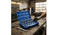 19 Pieces Star Socket Set Chrome-Finished 12-Point Socket Set Tools Corrosion-Resistant Polished for Mechanics, Auto Repair