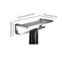 Towel Rack, Brass Double Bar, Wall-Mounted, Rustproof