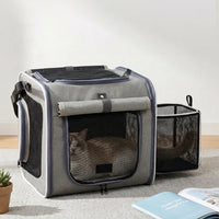 Breathable Expandable Pet Carrier Backpack Soft-Sided Cat Carrier Backpack Portable Comfortable for Small Dogs, Travel, Cycling